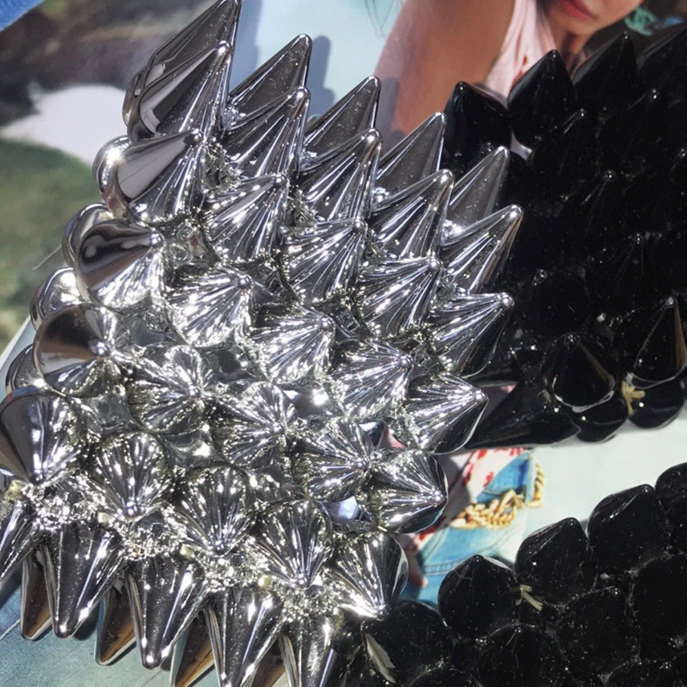 💀Sinati SILVER THICK Rockstar Cuff bracelet☠️NWT